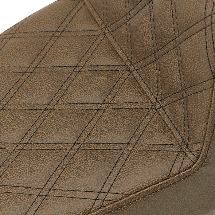 SADDLEMEN Step-Up Seat - Full Lattice Stitch - Brown - Dyna 891-04-175BR