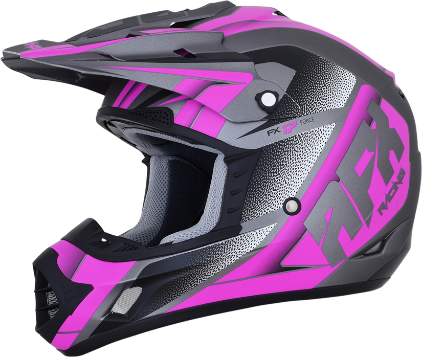 AFX Fx-17 Motorcycle Helmet - Force - Frost Gray/Fuchsia - Small 0110-5209