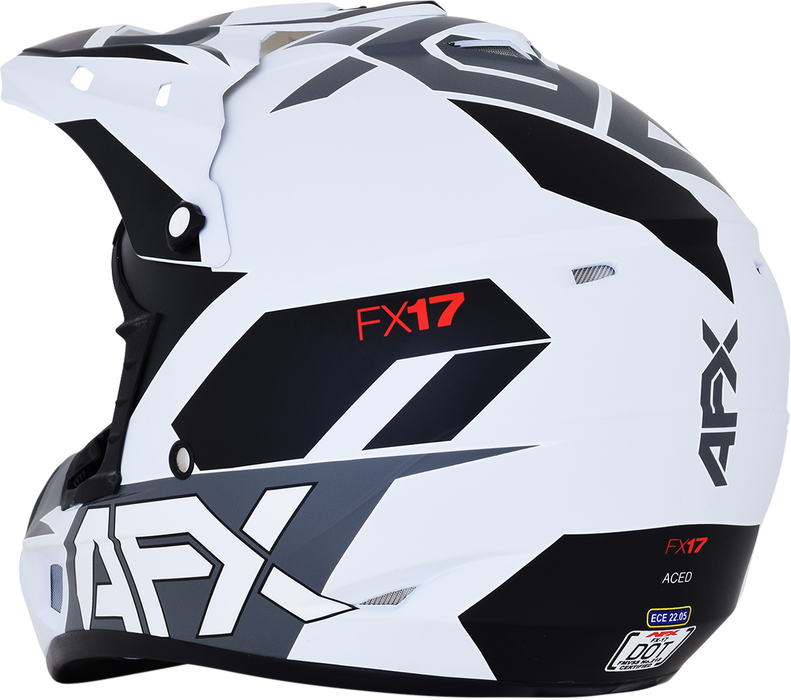 AFX FX-17 Helmet - Aced - Matte White/White - Small 0110-6494