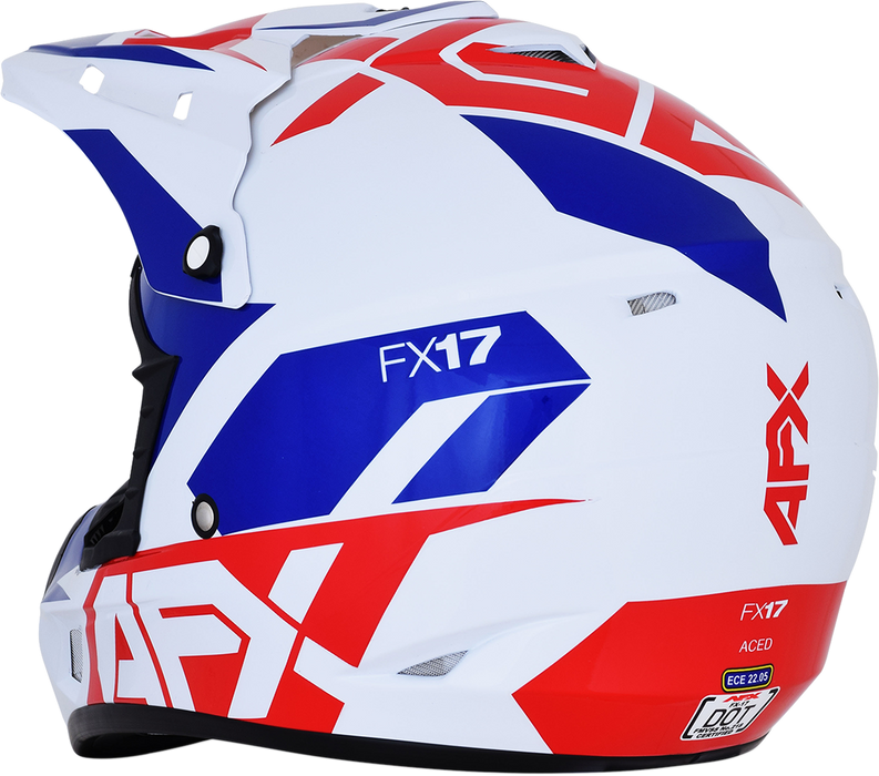 AFX FX-17 Helmet - Aced - Red/White/Blue - Large 0110-6481