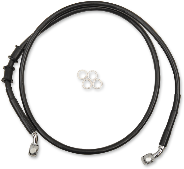 DRAG SPECIALTIES Brake Line - Front (Upper) - Black 614766-BLK