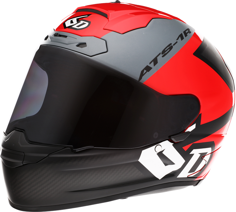 6D ATS-1R Motorcycle Helmet - Wyman - Red/Gray - Medium 30-0736