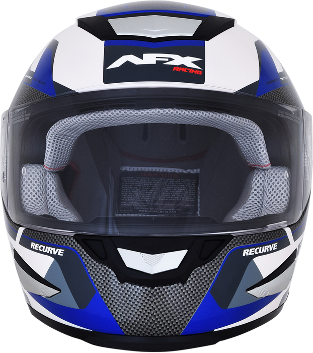 AFX FX-99 Motorcycle Helmet - Recurve - Pearl White/Blue - XL 0101-11124