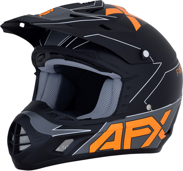 AFX FX-17 Motorcycle Helmet - Aced - Matte Black/Orange - Large 0110-6506