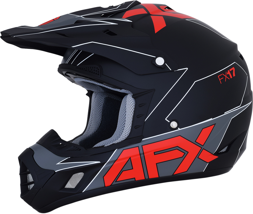 AFX FX-17 Helmet - Aced - Matte Black/Red - Small 0110-6484