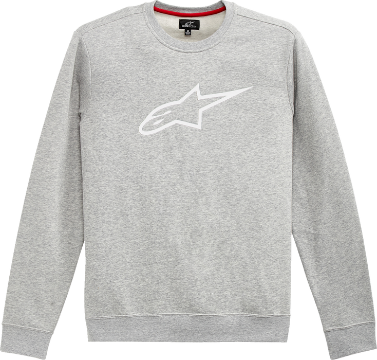 ALPINESTARS Ageless Crew Fleece - Heather Gray/White - Large 1212513221126L