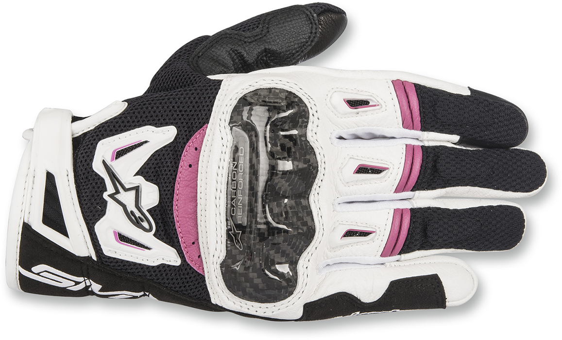 ALPINESTARS Women Stella SMX-2 Air Carbon V2 Gloves - Black/White/Fuchsia - Small 3517717-1239-S