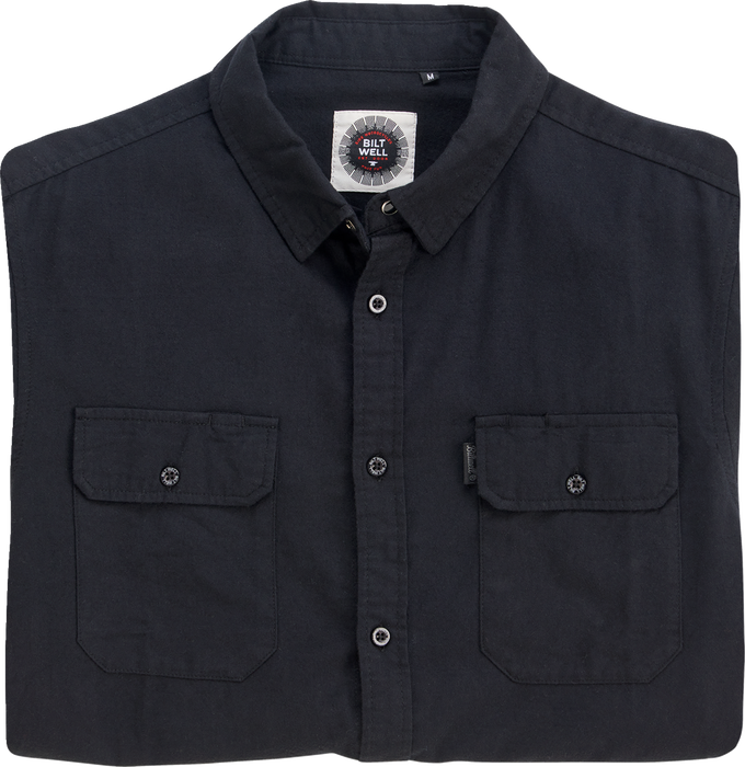 BILTWELL Blackout Lightweight Flannel - Large 8145-068-004