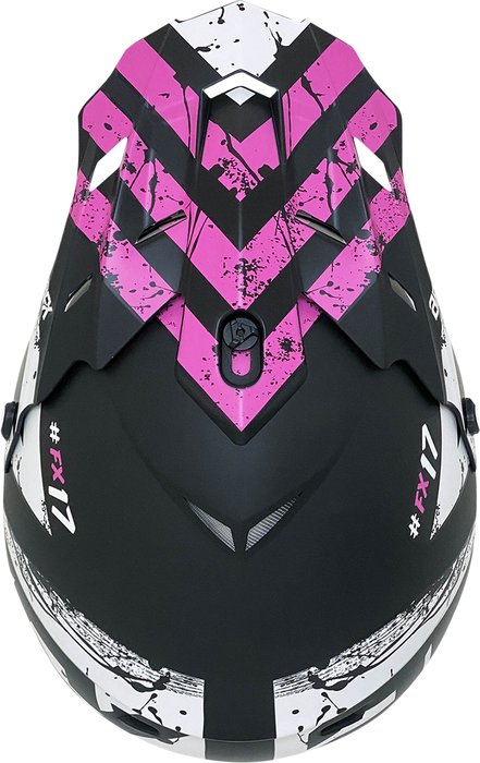 AFX FX-17Y Motorcycle Helmet - Attack - Matte Black/Fuchsia - Medium 0111-1412