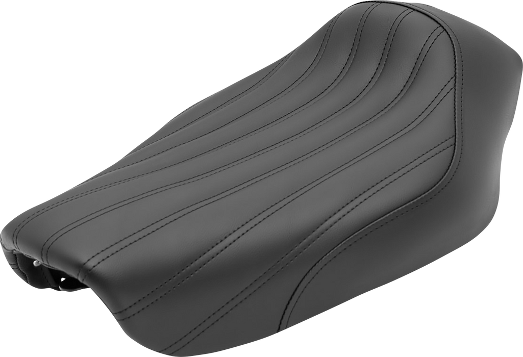 SADDLEMEN Knuckle Solo Seat - Ribbed - Black - FXD '04-'05 804-04-0023