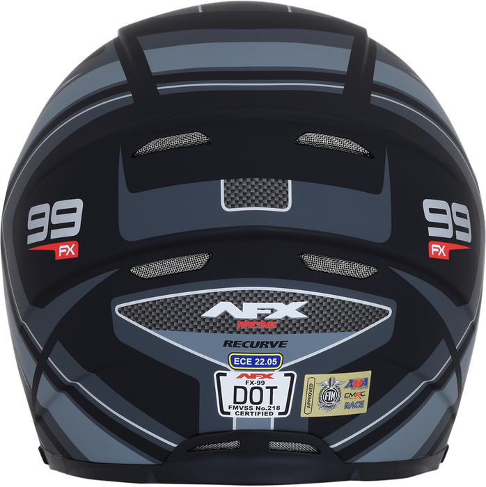 AFX FX-99 Motorcycle Helmet - Recurve - Matte Black/Gray - XL 0101-11139