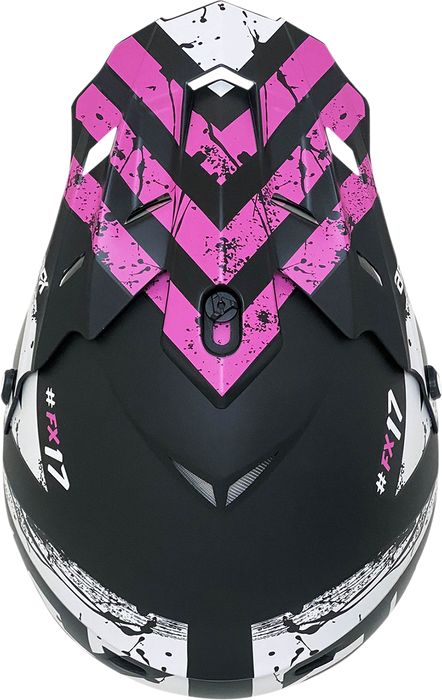 AFX FX-17 Motorcycle Helmet - Attack - Matte Black/Fuchsia - Large 0110-7169