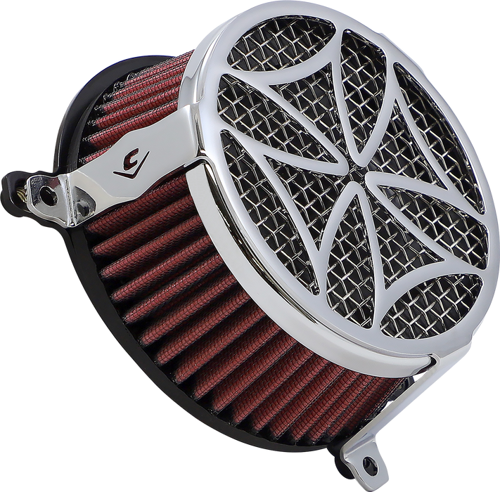 COBRA Air Filter - Cross - XL - Chrome 606-0103-02-SB