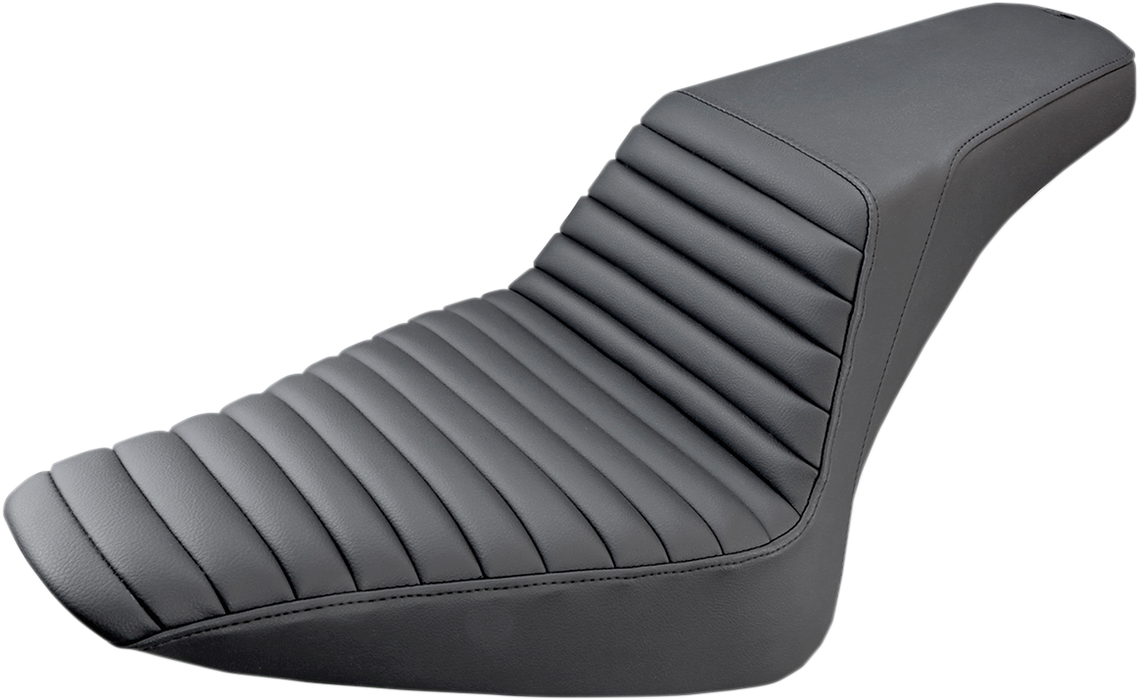 SADDLEMEN Step-Up Seat - Front Tuck-n-Roll - Black - FLS 812-26-171