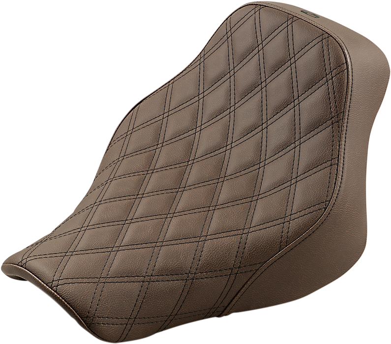 SADDLEMEN Renegade Solo Seat - Lattice Stitched - Brown - FLST 818-33-002BLS