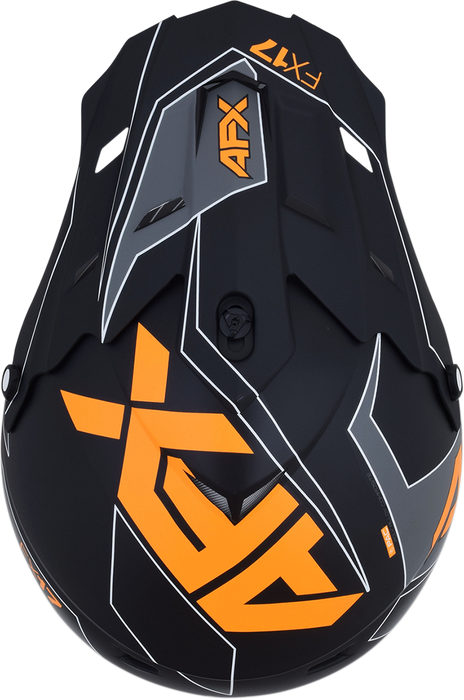 AFX FX-17 Motorcycle Helmet - Aced - Matte Black/Orange - Large 0110-6506