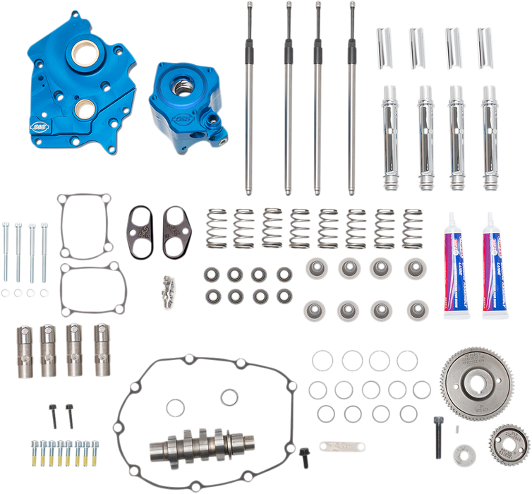 S&S CYCLE Cam Chest Kit with Plate M8 - Gear Drive - Water Cooled - 550 Cam - Chrome Pushrods 310-1081A