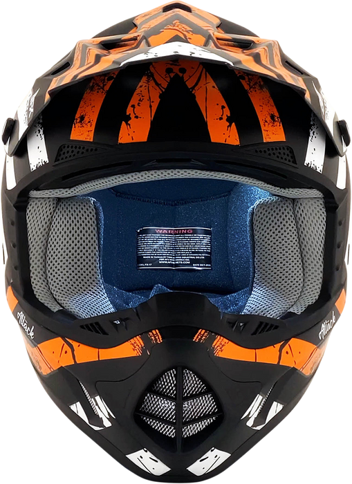 AFX FX-17 Motorcycle Helmet - Attack - Matte Black/Orange - XS 0110-7154