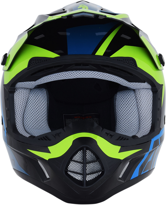 AFX FX-17 Motorcycle Helmet - Aced - Blue/Lime - Medium 0110-6500