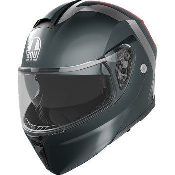 AGV Streetmodular Motorcycle Helmet - Resia - Matte Gray/Silver/Red - 2XL 21182960020062X