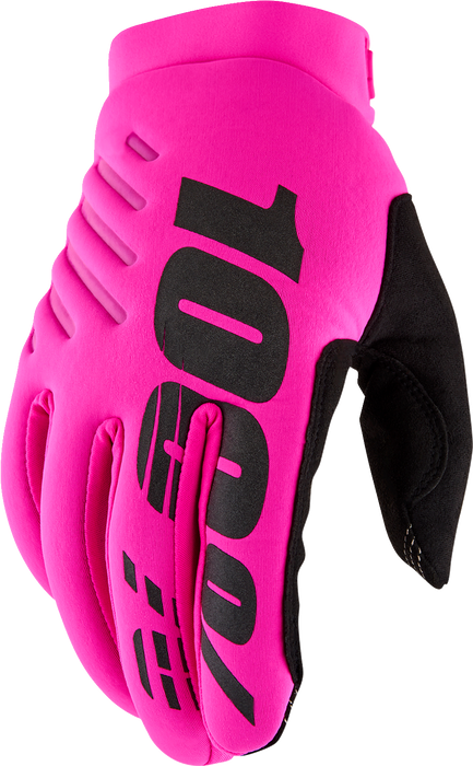 100% Women's Brisker Gloves - Neon Pink/Black - Medium 10005-00007