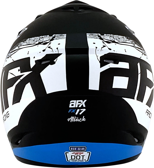 AFX FX-17 Motorcycle Helmet - Attack - Matte Black/Blue - 3XL 0110-7643