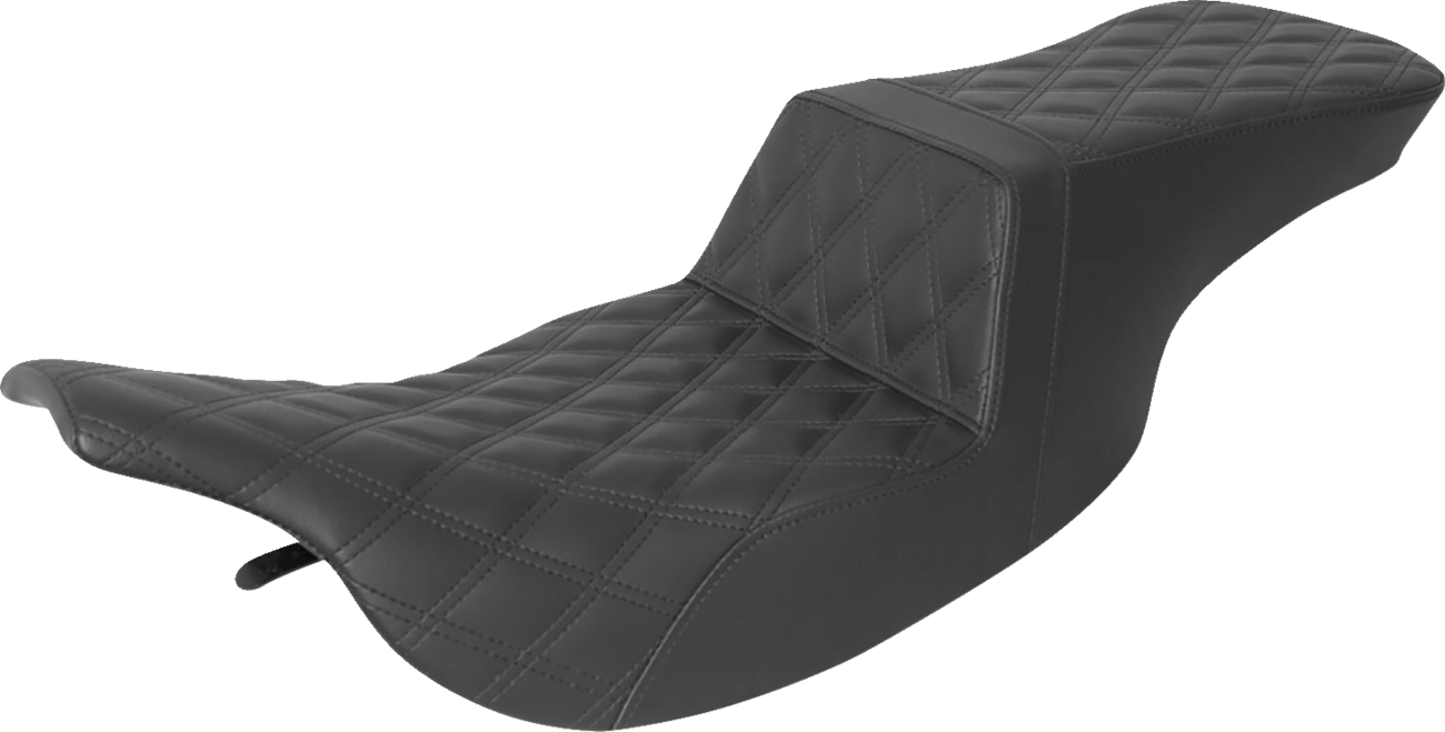 SADDLEMEN Step-Up Seat - Full Lattice Stitch - Black - FLH 897-07-195