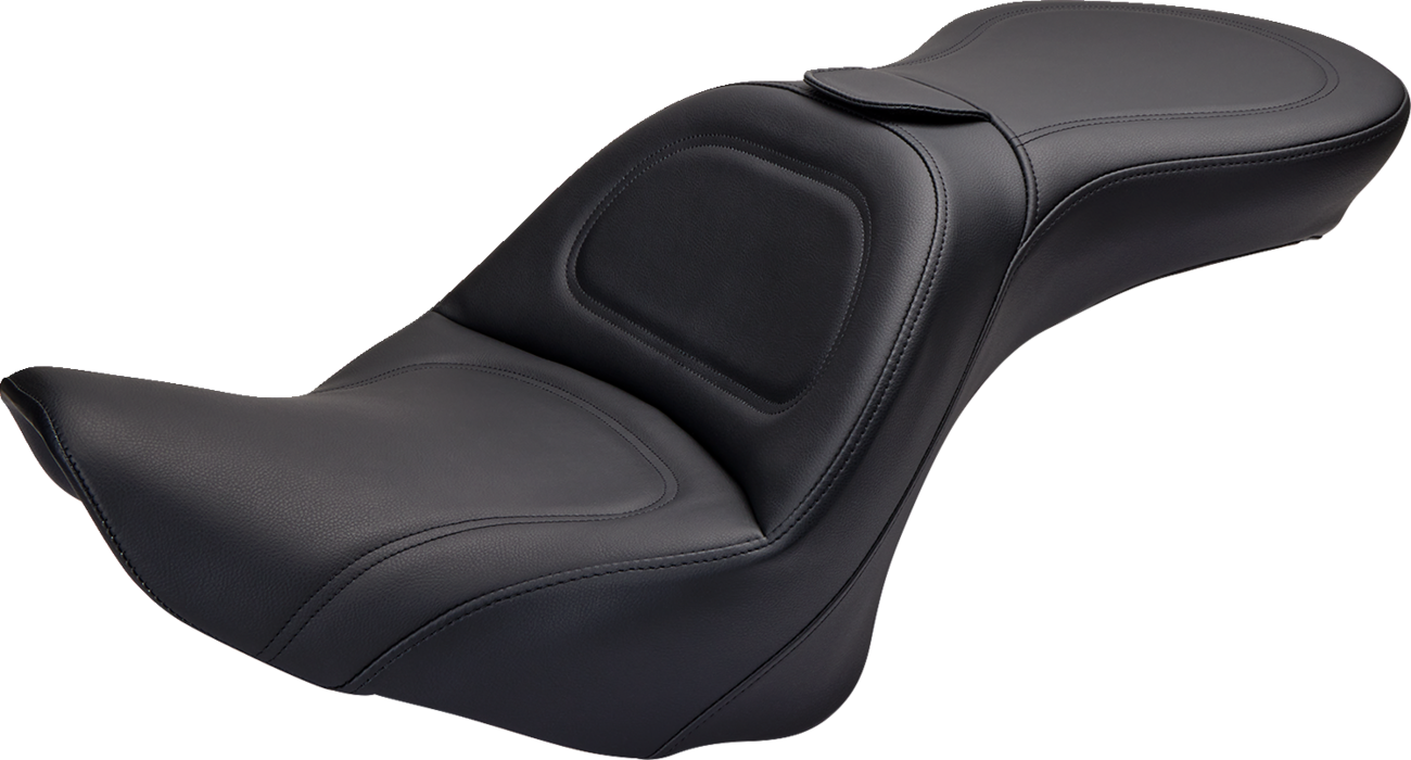 SADDLEMEN Seat - Explorer - With Backrest - Stitched - Black - FL/FX '06-'17 806-12-030