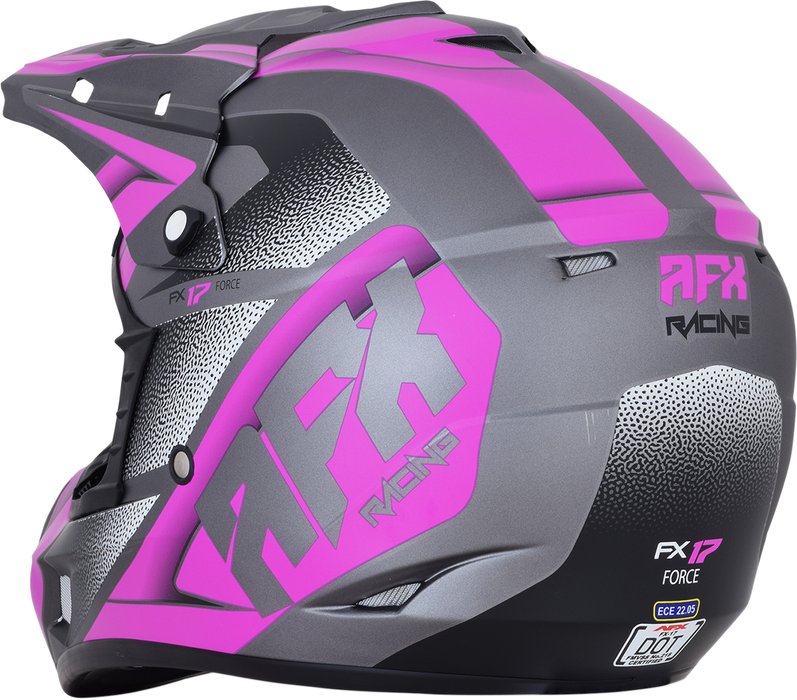 AFX FX-17 Helmet - Force - Frost Gray/Fuchsia - Large 0110-5211