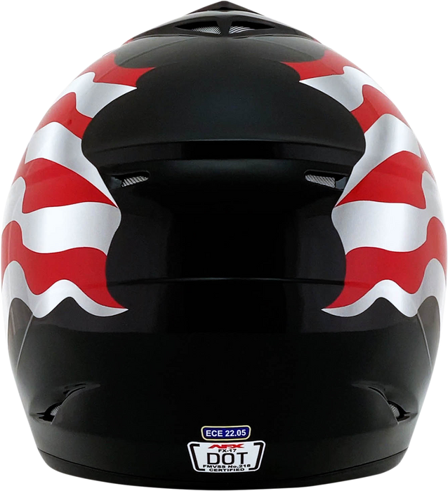 AFX FX-17 Motorcycle Helmet - Flag - Black - XS 0110-2368