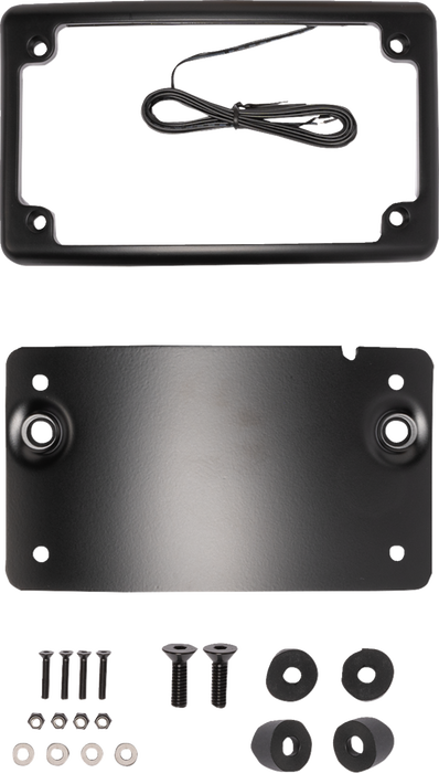 KODLIN MOTORCYCLE License Plate Kit - Curved - Black KUS20100