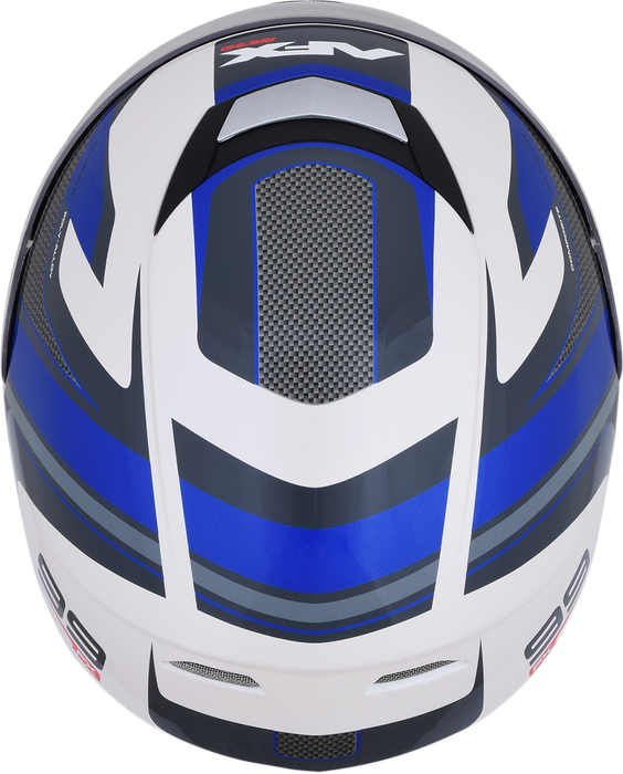 AFX FX-99 Motorcycle Helmet - Recurve - Pearl White/Blue - XL 0101-11124