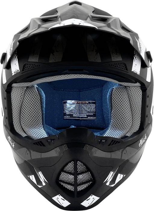 AFX FX-17Y Motorcycle Helmet - Attack - Matte Black/Silver - Small 0111-1399