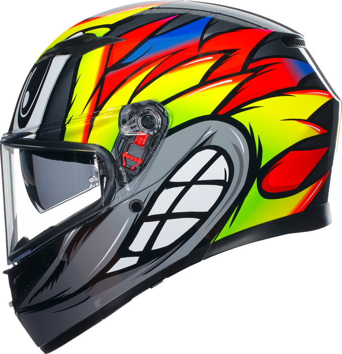 AGV K3 Motorcycle Helmet - Birdy 2.0 - Gray/Yellow/Red - Small 2118381004012S