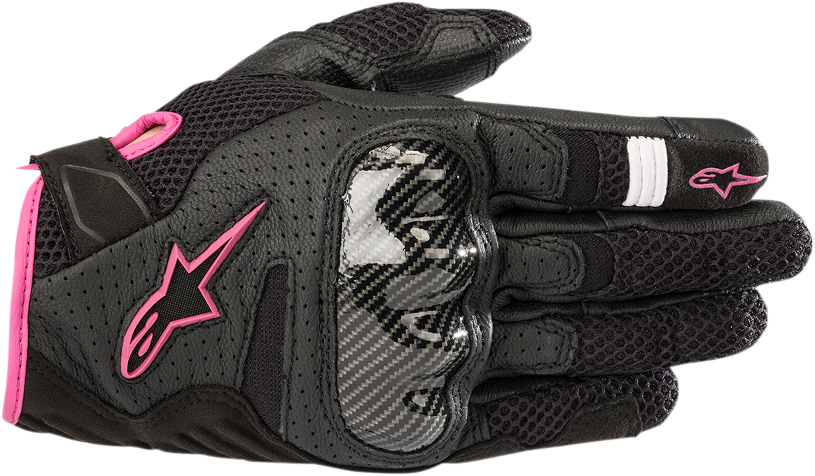 ALPINESTARS Women Stella SMX-1 Air V2 Gloves - Black/Fuchsia - Medium 3590518-1039-M