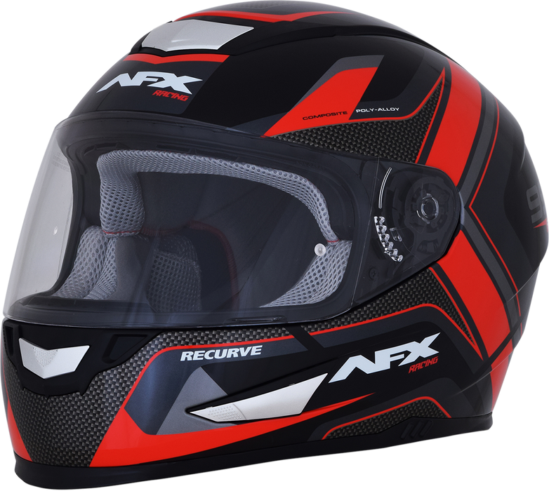 AFX FX-99 Motorcycle Helmet - Recurve - Black/Red - Large 0101-11113