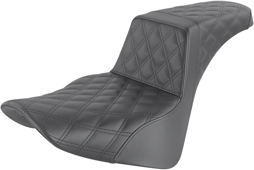 SADDLEMEN Step-Up Seat - Full Lattice Stitch - Black 818-33-175