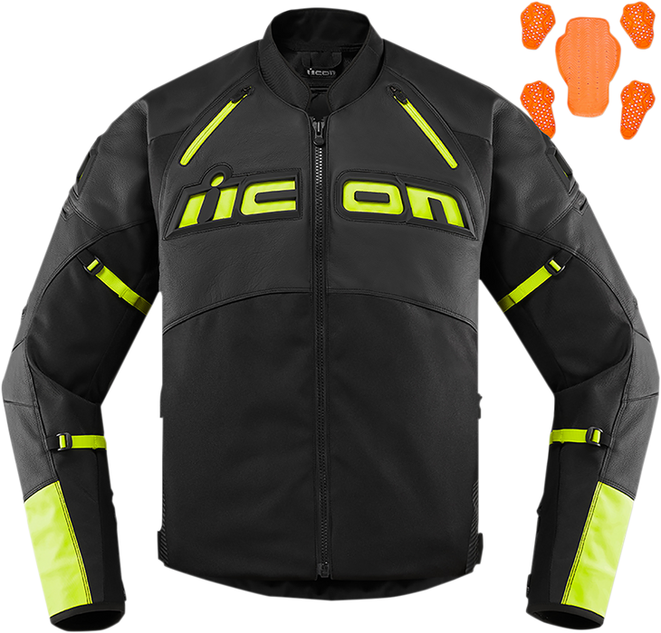 ICON Contra2™ CE Jacket - Black/Hi-Viz - 3XL 2810-3659