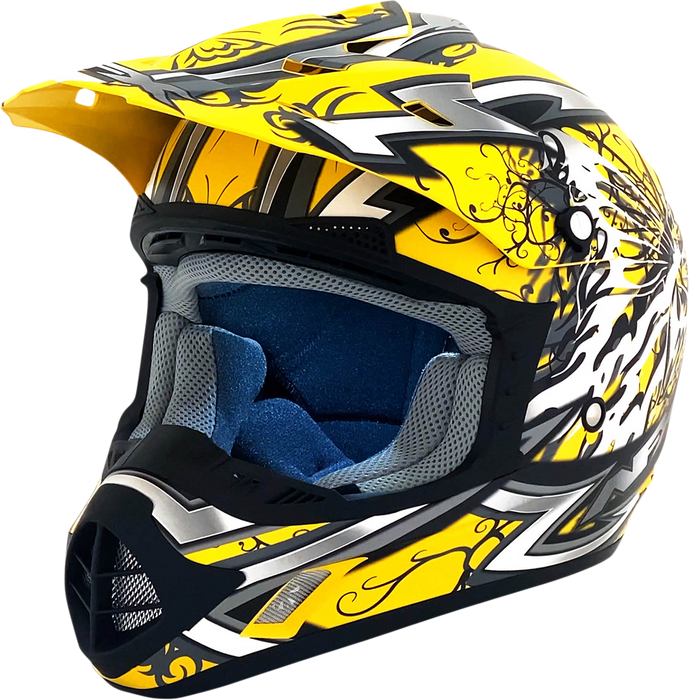 AFX FX-17 Motorcycle Helmet - Butterfly - Matte Yellow - XS 0110-7131