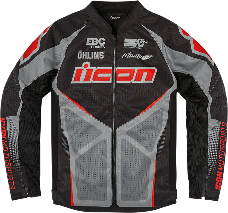 ICON Hooligan Ultrabolt Jacket - Black/Gray/Red - Small 2820-5528