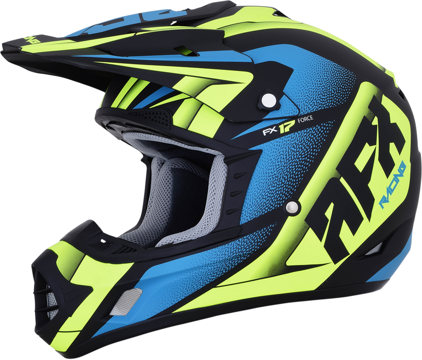 AFX FX-17 Motorcycle Helmet - Force - Matte Black/Green/Blue - Small 0110-5214