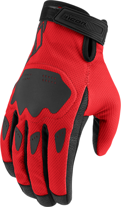 ICON Hooligan™ CE Motorcycle Gloves - Red - XL 3301-4387