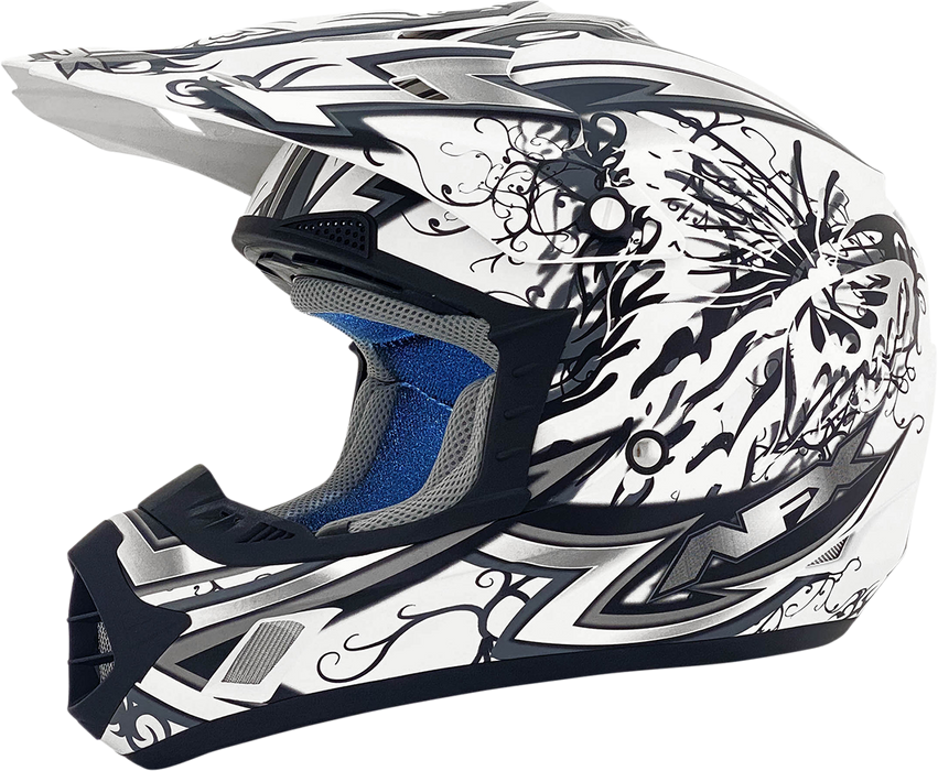 AFX FX-17 Motorcycle Helmet - Butterfly - Matte White - Large 0110-7129