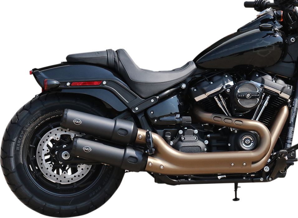 S&S CYCLE Ceramic Black Grand National Mufflers for Fat Bob 550-0734