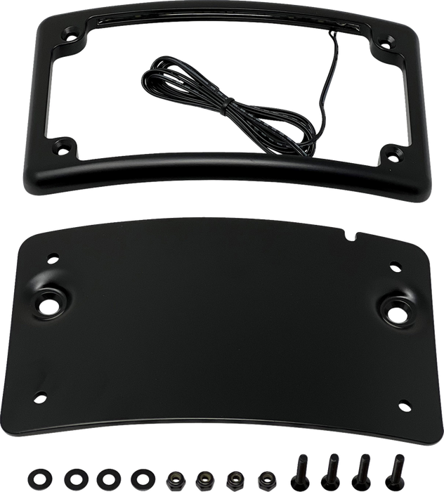 KODLIN MOTORCYCLE License Plate Kit - Universal - Black KUS20200 2030-2162