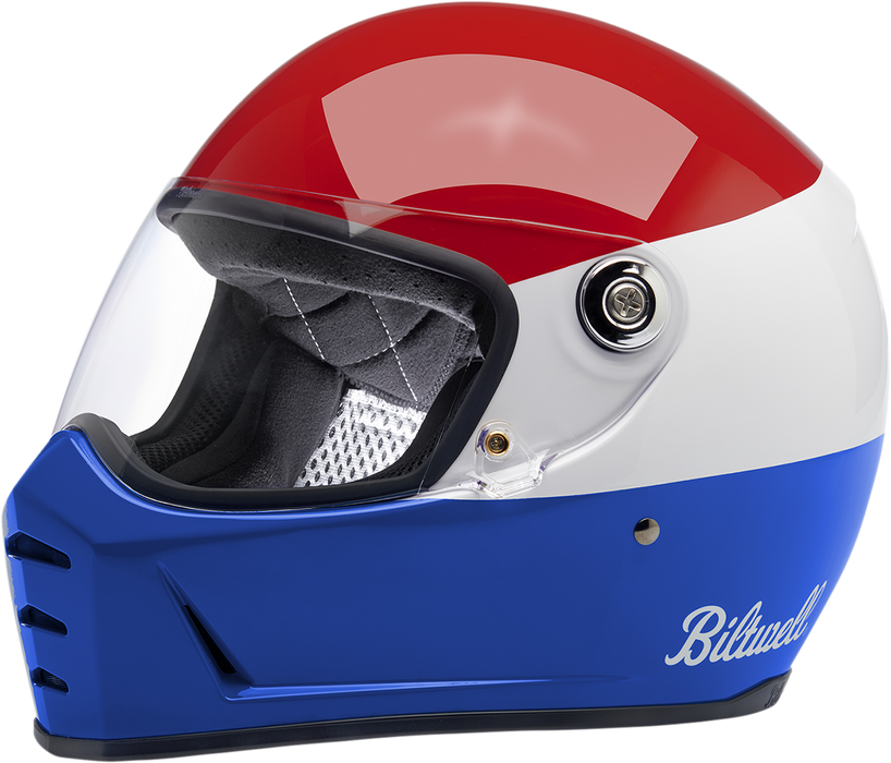 BILTWELL Lane Splitter Motorcycle Helmet - Gloss Podium Red/White/Blue - XL 1004-549-105