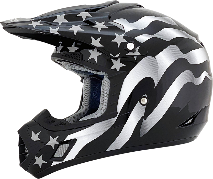 AFX FX-17 Motorcycle Helmet - Flag - Stealth - XS 0110-2362