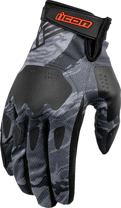 ICON Hooligan™ Tiger's Blood Motorcycle Gloves - Gray - XL 3301-4632