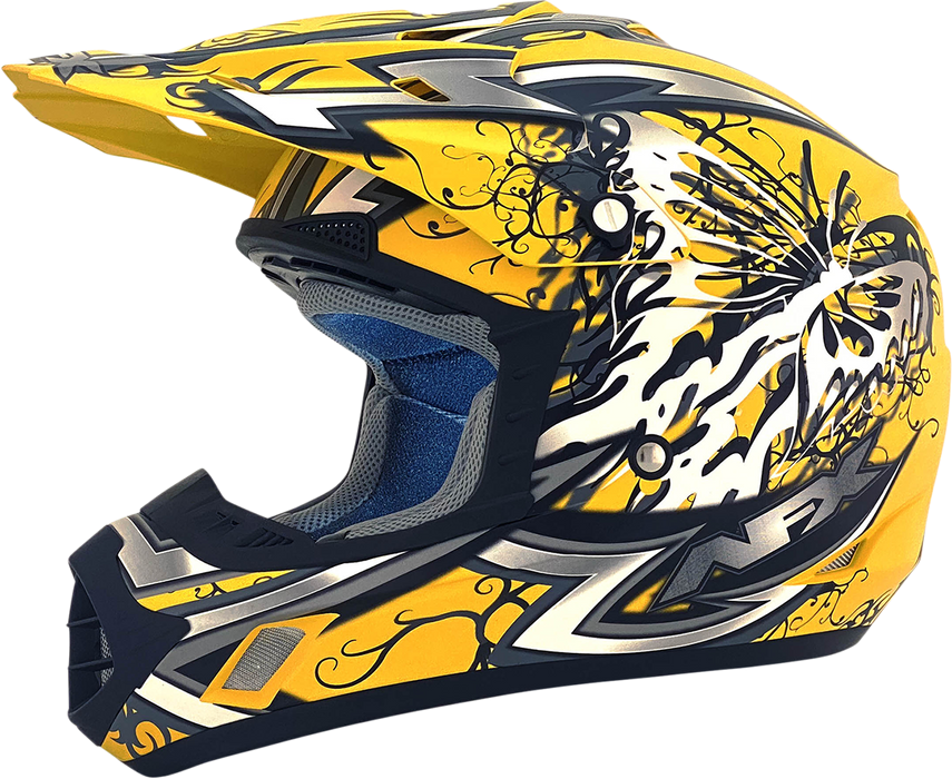 AFX FX-17 Motorcycle Helmet - Butterfly - Matte Yellow - XS 0110-7131