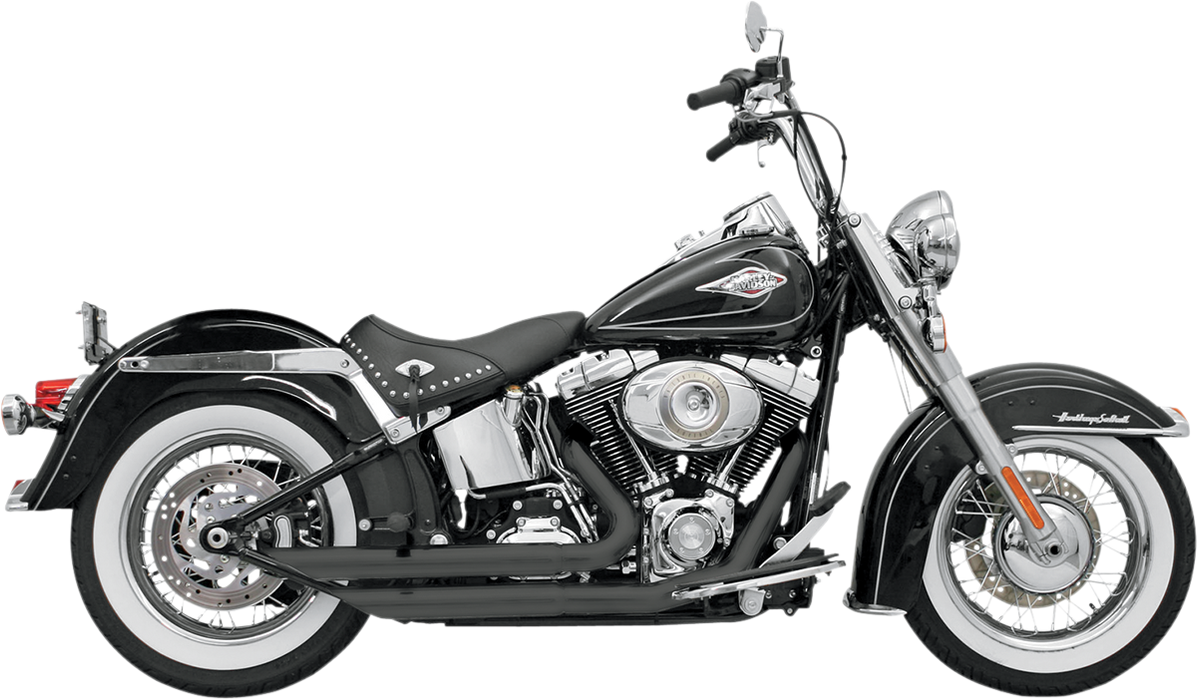 BASSANI XHAUST FireFlight Exhaust - Black - Softail 12123B